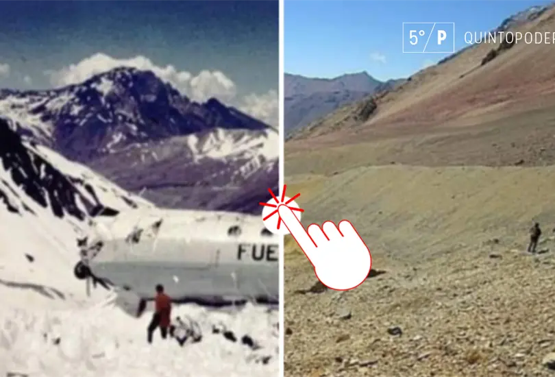 El antes y despu&eacute;s del Valle de las L&aacute;grimas donde se registr&oacute; el accidente relatado en 
