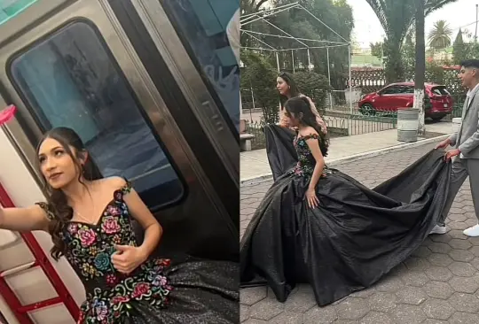 Quinceañera llega a su fiesta en el Metro de la CDMX y conquista las redes sociales