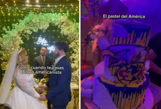 Boda con temática del América se hace viral. 