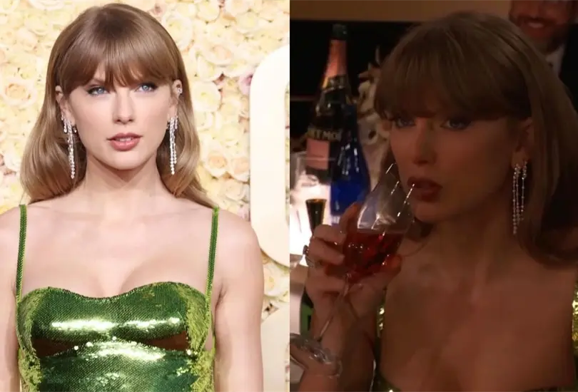 La inc&oacute;moda broma en los Globos de Oro sobre Taylor Swift y Travis Kelce que desat&oacute; la reacci&oacute;n de la cantante