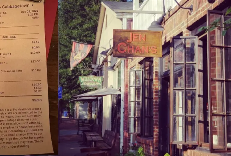 JenChans, un Restaurante de Fusi&oacute;n en Atlanta, Aplica un Cargo del 4% para el Seguro M&eacute;dico de sus Empleados y Recibe Reacciones Mixtas.