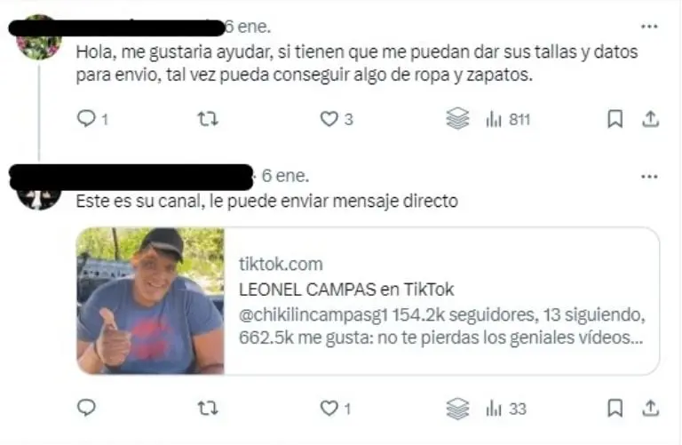 En X los usuarios de redes sociales ofrecen su apoyo a 'El Chikilín'.