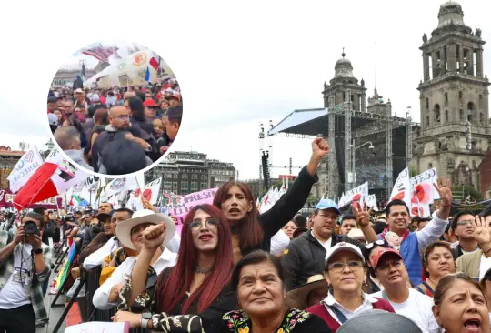 La pelea en el Zócalo.