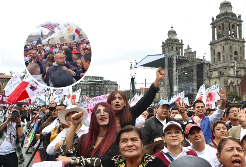 La pelea en el Z&oacute;calo.