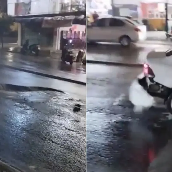 VIDEO: Enorme bache destroza un automóvil en Edomex