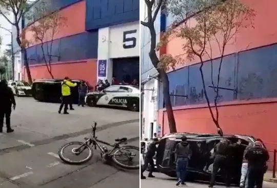 Conductor de Uber se queda dormido y vuelca frente a Estadio Azul