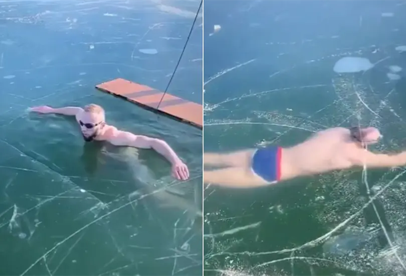 Boris se viralizó en 2022 al quedar abajo del hielo cuando nadaba Boris se viralizó en 2022 al quedar abajo del hielo cuando nadaba