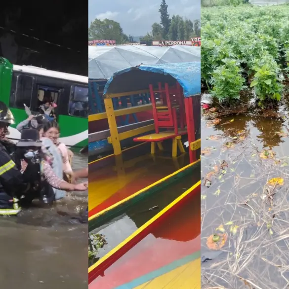 Xochimilco y Milpa Alta bajo el agua; fuertes lluvias dejan calles y casas inundadas 