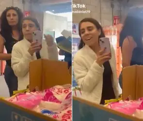 Lady Pistolas: mujer amenaza a guardia de seguridad de Bodega Aurrera