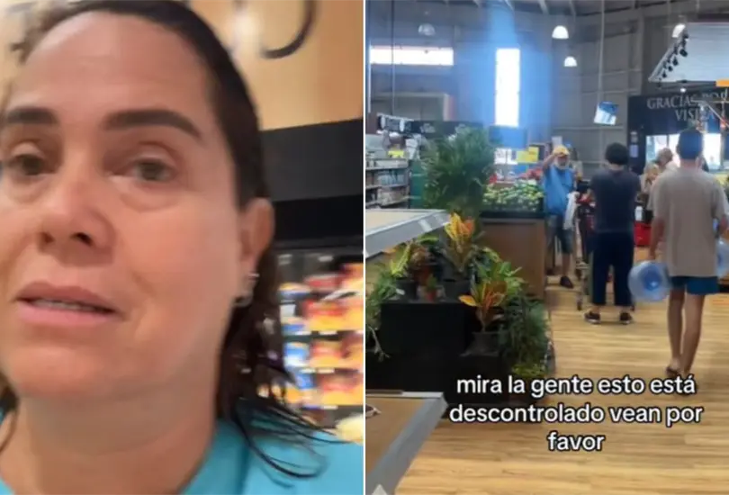 La mujer mostr&oacute; a las personas comprando grandes cantidades de alimento y despensa