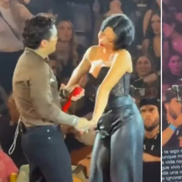 Abuchean a Ángela Aguilar en su cumpleaños durante concierto de Nodal y le gritan Beli