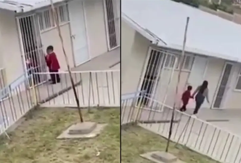 En redes sociales se viraliz&oacute; el video en donde el menor aparece encerrado al interior de un sal&oacute;n de clases.