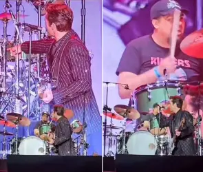 Fan pide a The Killers tocar la batería y lo bajan por no saberse las canciones
