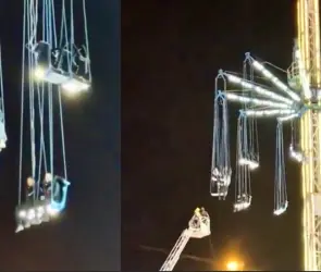 Falla en juego mecánico deja a 14 personas suspendidas por horas