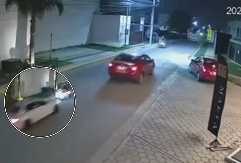 En menos de un segundo el sujeto atropell&oacute; a la pareja