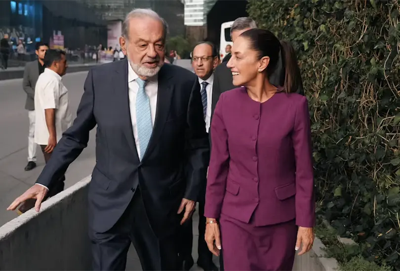 Slim se re&uacute;ne con Sheinbaum y ve "gran potencial"