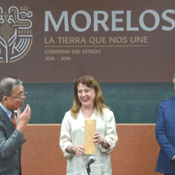 Gobernadora de Morelos recibe al alcalde Noboru Hirabayashi de Ōtaki, Japón