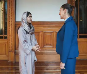 Sheinbaum y Malala Yousafzai se reúnen en Palacio Nacional