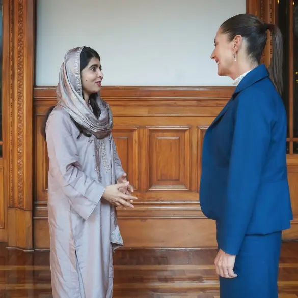 Sheinbaum y Malala Yousafzai se reúnen en Palacio Nacional