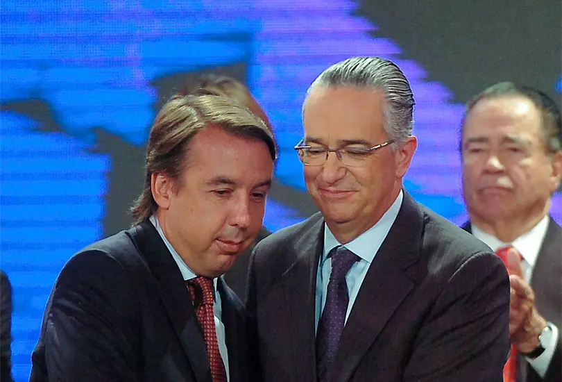 Emilio Azc&aacute;rraga junto a Ricardo Salinas Pliego.
