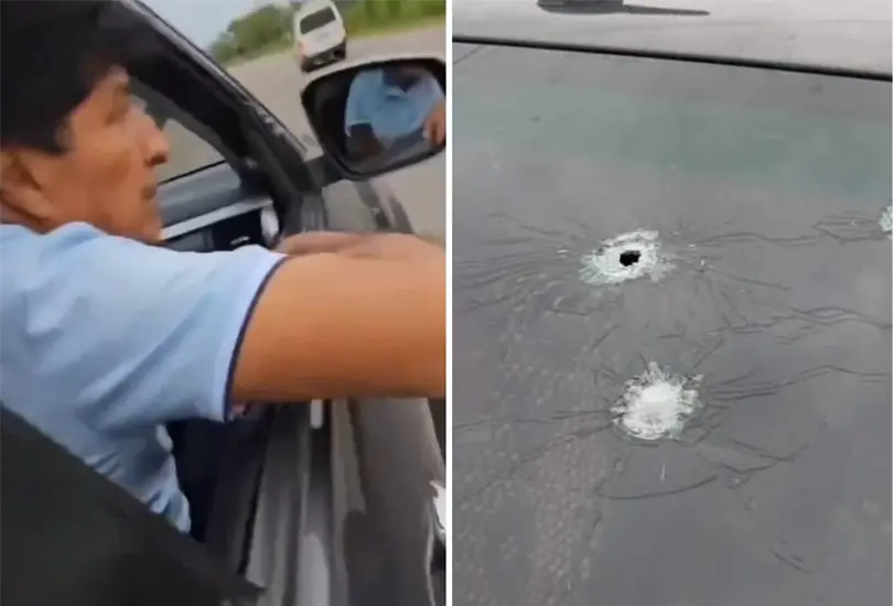 El momento exacto del atentado conta Evo Morales.
