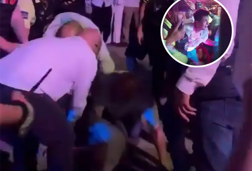 El momento del rescate del sujeto que tropell&oacute; a multitud en Guadalajara.