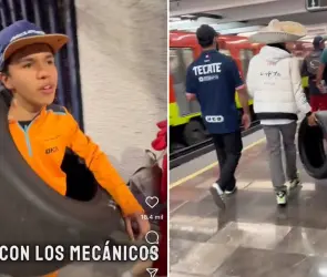 Aficionados del GP de México sorprenden el Metro con souvenir de la F1