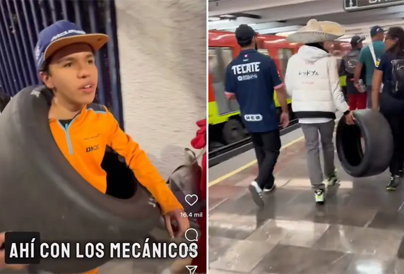 Fan&aacute;ticos se llevan llanta como souvenir del GP de M&eacute;xico