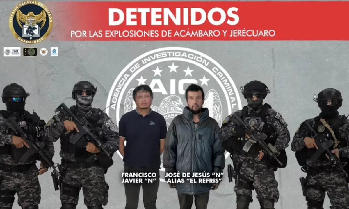  Los detenidos fueron presentados por la Fiscalía General del Estado de Guanajuato. 