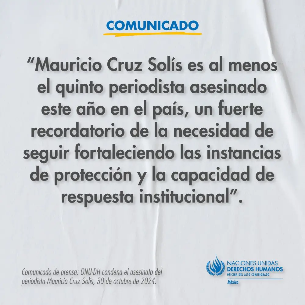 La Organización de las Naciones Unidas denunció el hecho X: @ONUDHmexico