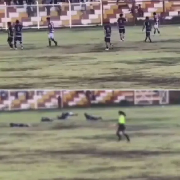 Momento exacto en que rayo mata a futbolista y deja varios heridos en pleno partido | VIDEO 