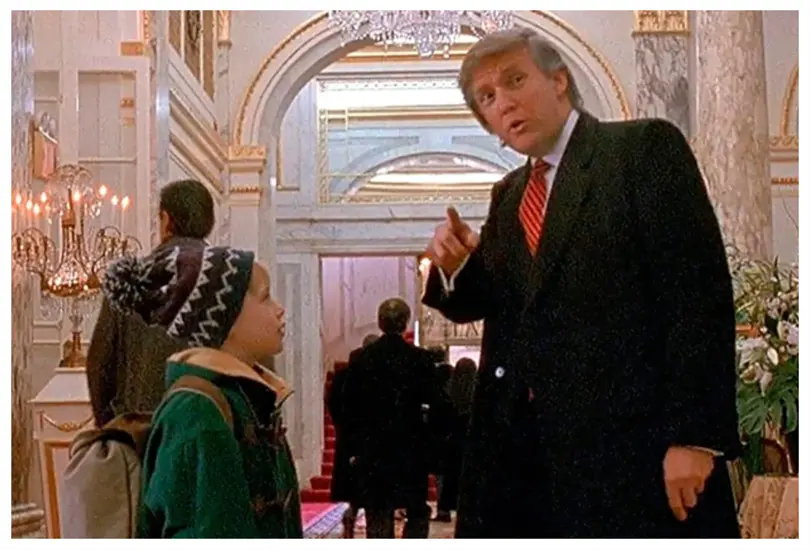 Donald Trump con el actor Macaulay Culkin