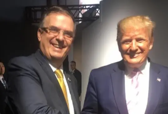 Marcelo Ebrard junto a Donald Trump.