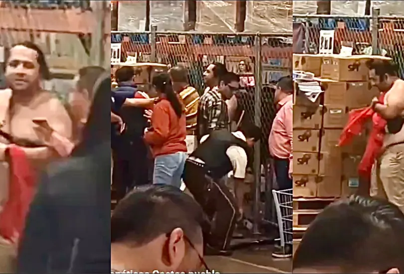 Captan pelea entre cliente y custodios de valores en Costco