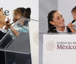 Pequeña niña interrumpe discurso de Sheinbaum y conmueve a todos | VIDEO