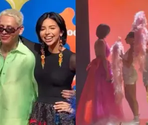 As&iacute; lleg&oacute; &Aacute;ngela Aguilar a los Kids Choice Awards 2024 | VIDEOS 