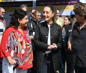 Sheinbaum supervisa obra del Trolebús Elevado Santa Martha Acatitla- Chalco