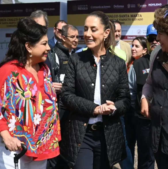 Sheinbaum supervisa obra del Trolebús Elevado Santa Martha Acatitla- Chalco