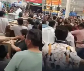 Se agarran a trancazos por pantallas en descuento del Buen Fin