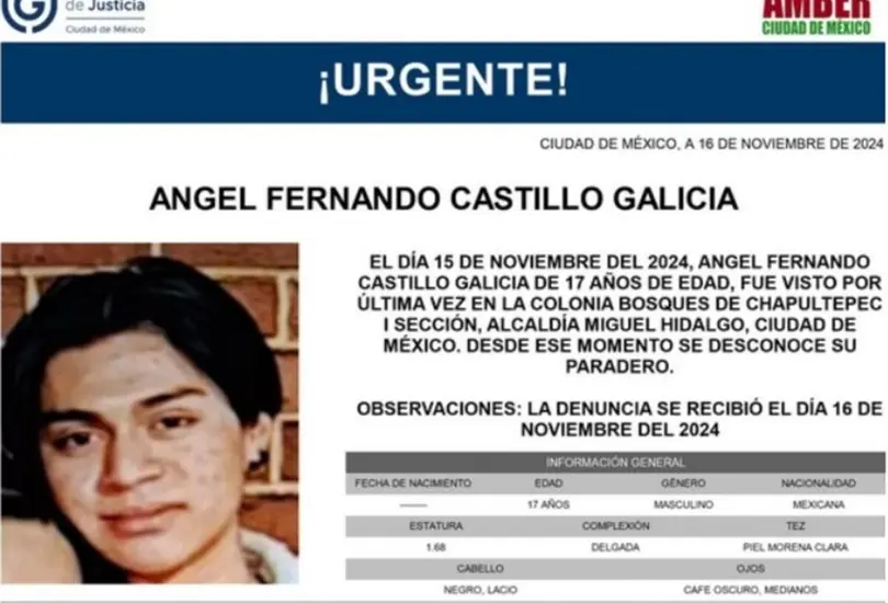 El joven estudiante de la prepa 4 de la UNAM estaba junto con su novia cuando desapareci&oacute;.