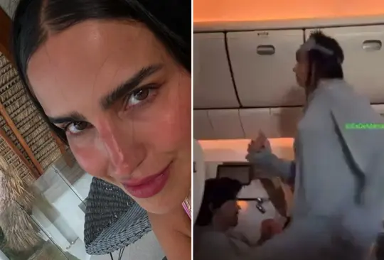 Tunden a Bárbara de Regil por hacer ejercicio en pleno vuelo