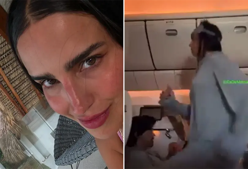 Tunden a B&aacute;rbara de Regil por hacer ejercicio en pleno vuelo