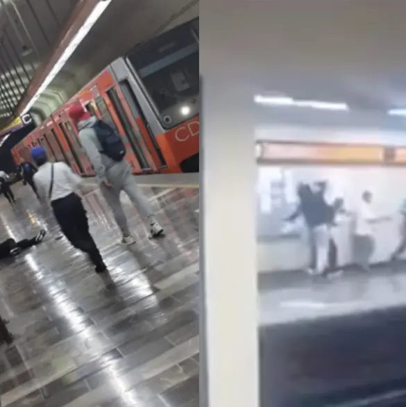 VIDEO: Momento exacto en que apuñalaron a 4 personas en la estación Tacubaya