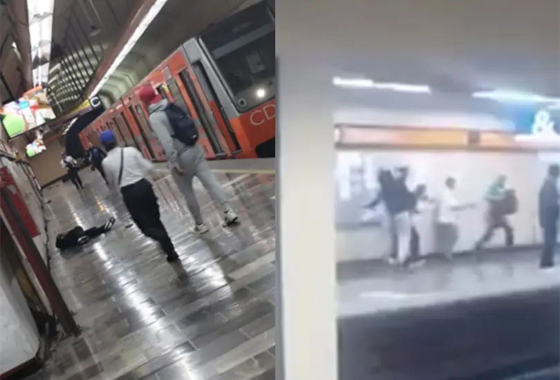 As&iacute; fue el momento exacto en que un sujeto de 26 a&ntilde;os agredi&oacute; a usuarios del Metro de la CDMX.