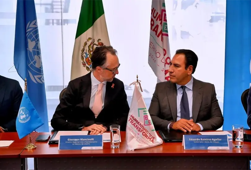 Eduardo Ram&iacute;rez firma convenio de colaboraci&oacute;n con la UNOPS.
