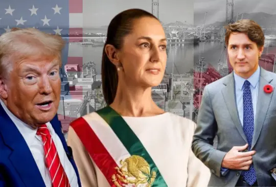 Donald Trump, Claudia Sheinbaum y Justin Trudeau