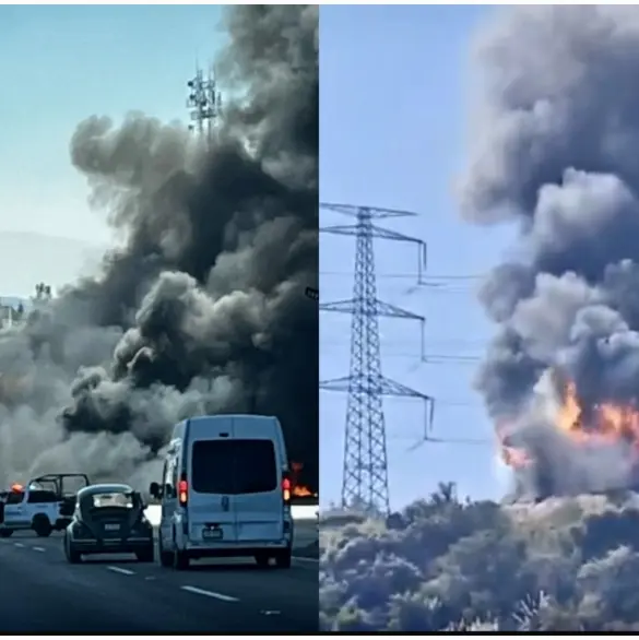 Explosión de pipa de gas en la Autopista Chamapa-Lechería y provoca caos vial