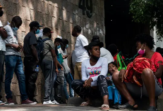 Migrantes de Haití en Ciudad de México.