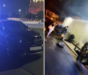 Camioneta choca, sale volando y atropella a multitud frente a Palacio de Hierro