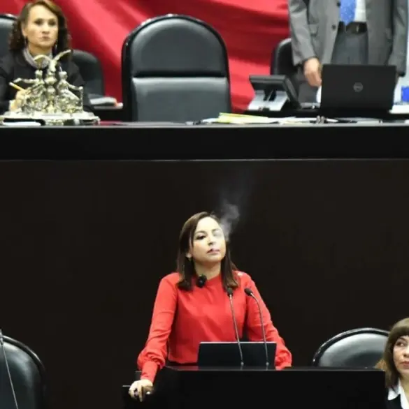 Diputada de MC protesta "vapeando" en la Cámara de Diputados | VIDEO